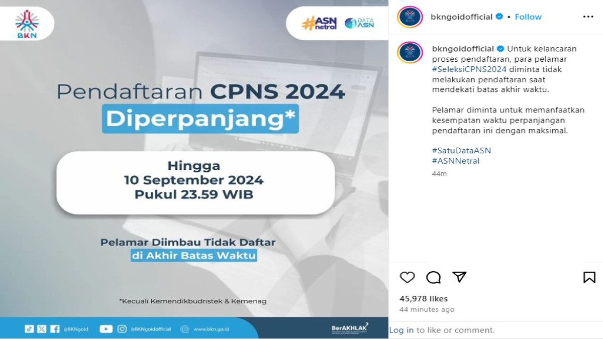 Pendaftaran CPNS 2024 Resmi Diperpanjang! Cek Jadwal Terbarunya