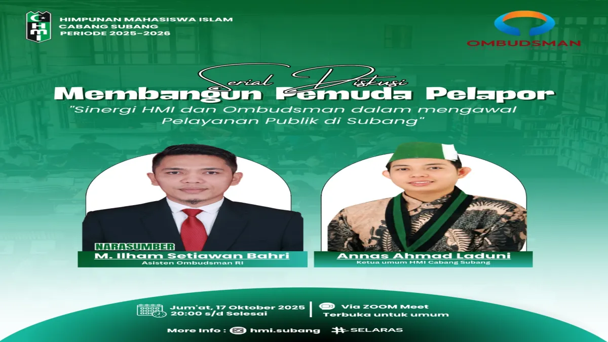 HMI Subang dan Ombudsman RI Sinergi Bangun Pemuda Pelopor untuk Perbaikan Pelayanan Publik
