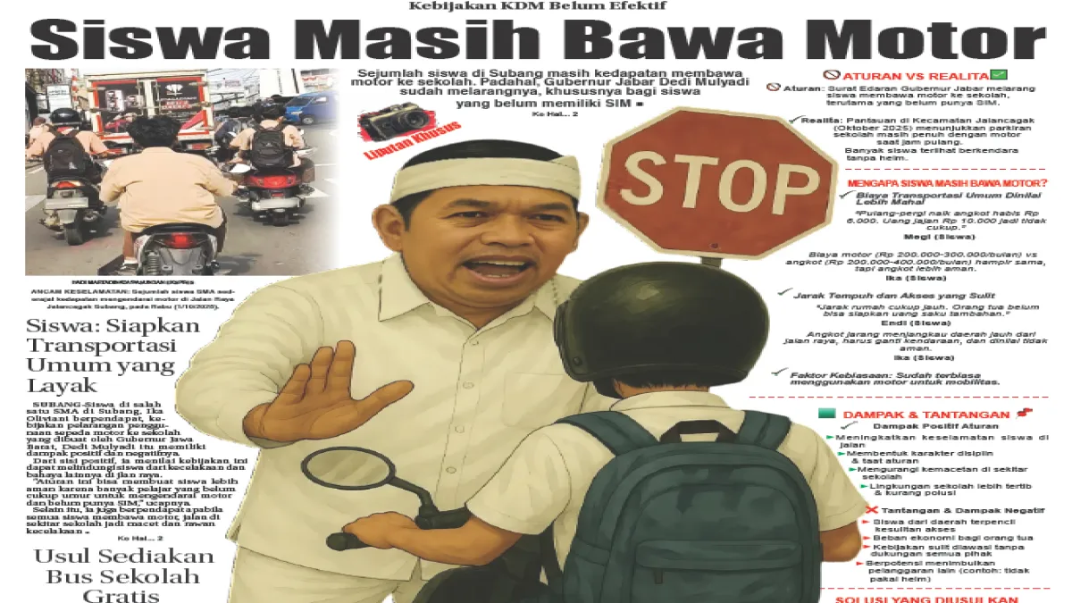 Kebijakan KDM Belum Efektif, Siswa Masih Bawa Motor