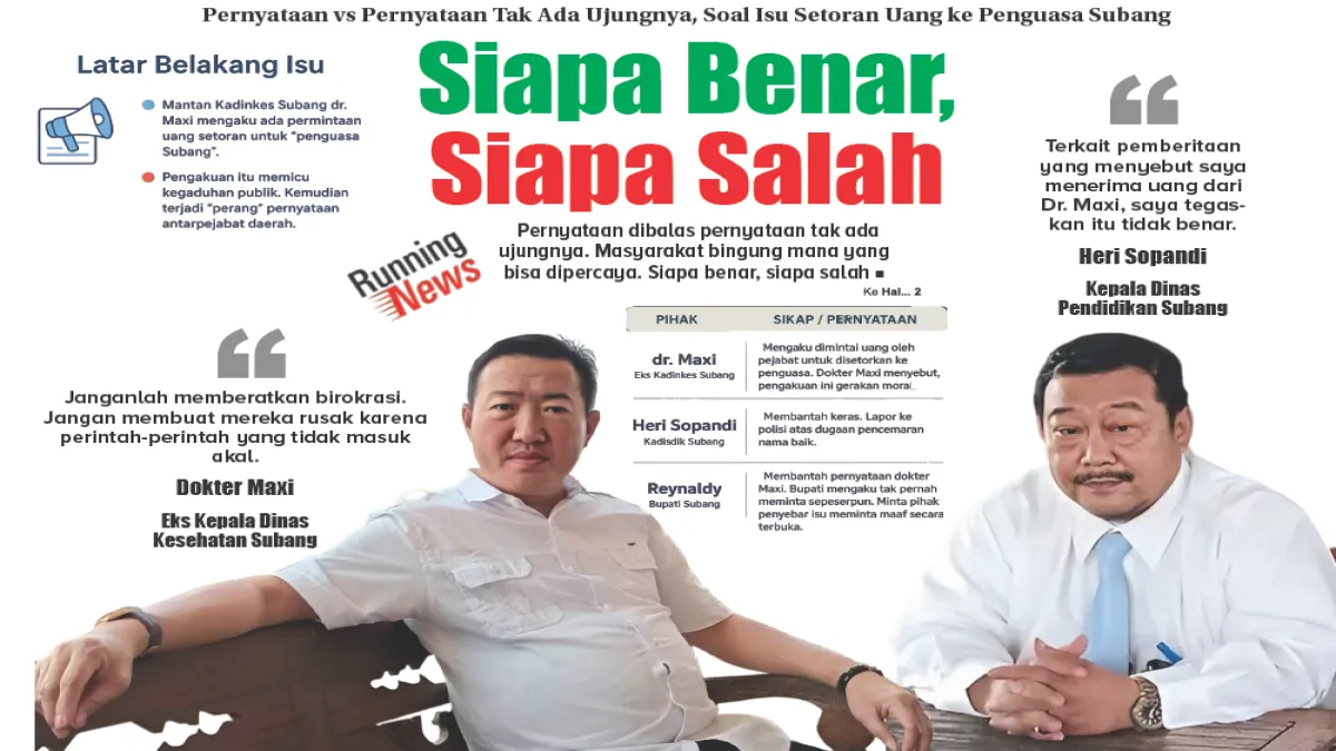 Soal Isu Pejabat Subang Dimintai Uang Setoran: Siapa Benar, Siapa Salah?