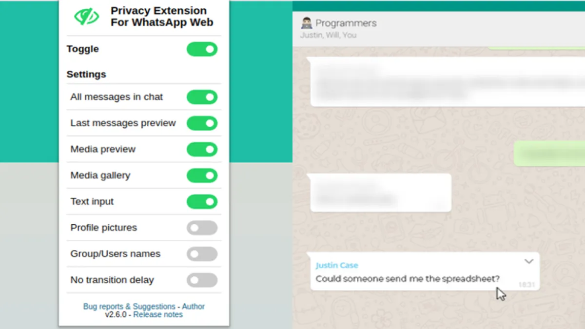 Cara Mudah Blur Chat WhatsApp Web, Gak Khawatir Lagi Diintip Orang