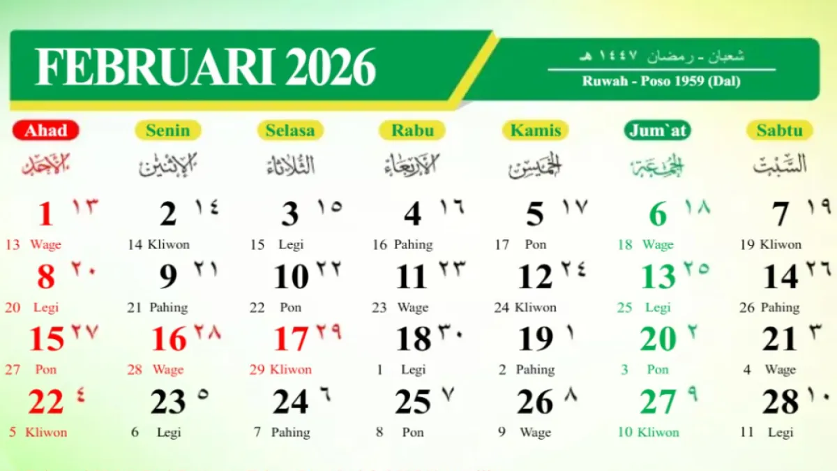 Kalender Februari 2026: Daftar Libur Nasional dan Cuti Bersama, Siap-siap Long Weekend