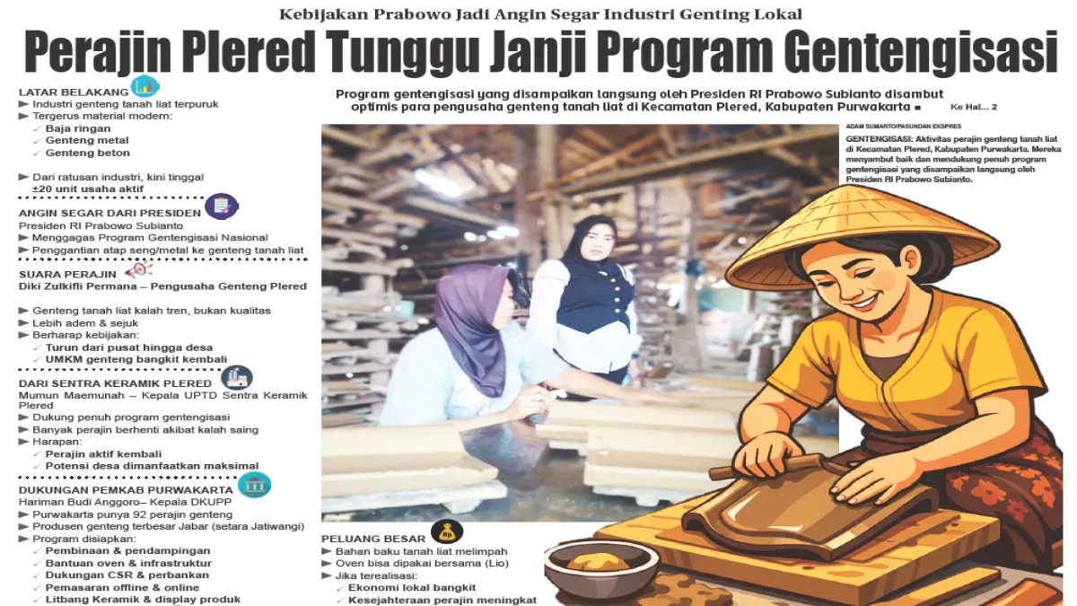 Kebijakan Prabowo Jadi Angin Segar Industri Genting Lokal, Perajin Plered Purwakarta Tunggu Janji Program Gentengisasi