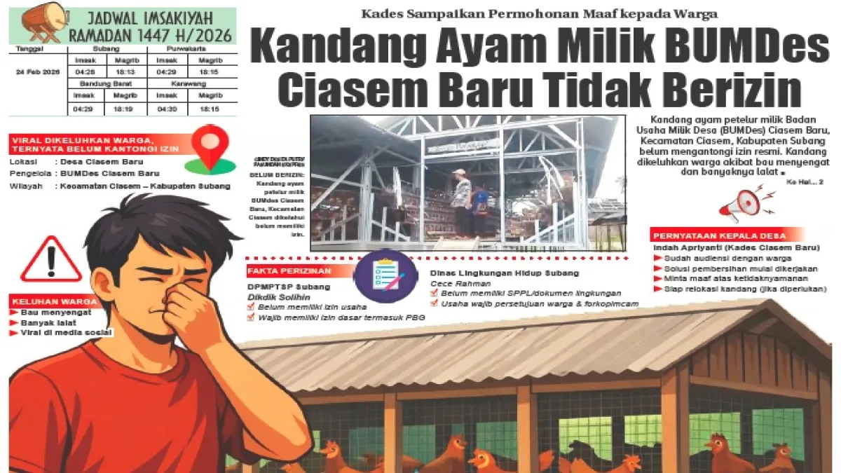 Kandang Ayam BUMDes Ciasem Baru Viral Dikeluhkan Warga, Ternyata Belum Kantongi Izin