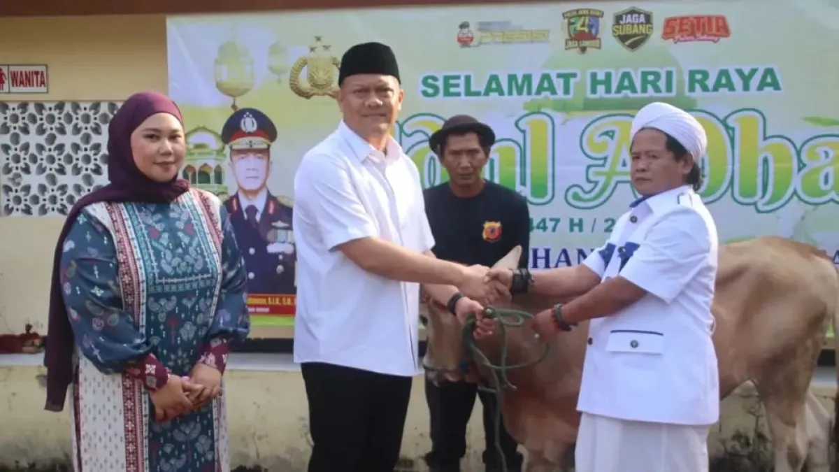 Polres Subang Bagikan Hewan Qurban Idul Adha 1447 H