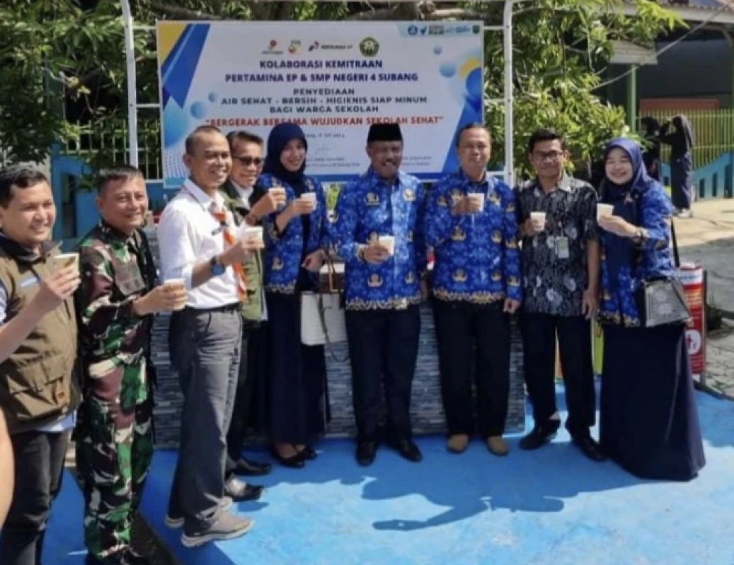 SMPN 4 Subang Terima Bantuan Pertamina EP Berupa Penyediaan Air Siap Minum