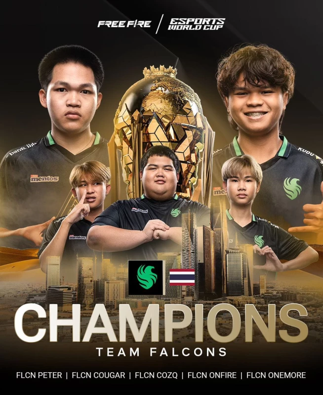 Team Falcons Juara Free Fire Esports World Cup 2024, Indonesia Juara 2