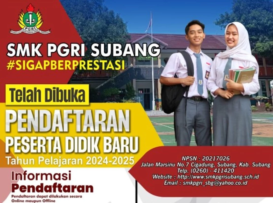 PPDB SMK PGRI Subang untuk T.A 2024/2025 Masih Dibuka, Berikut Cara Daftar dan Persyaratannya