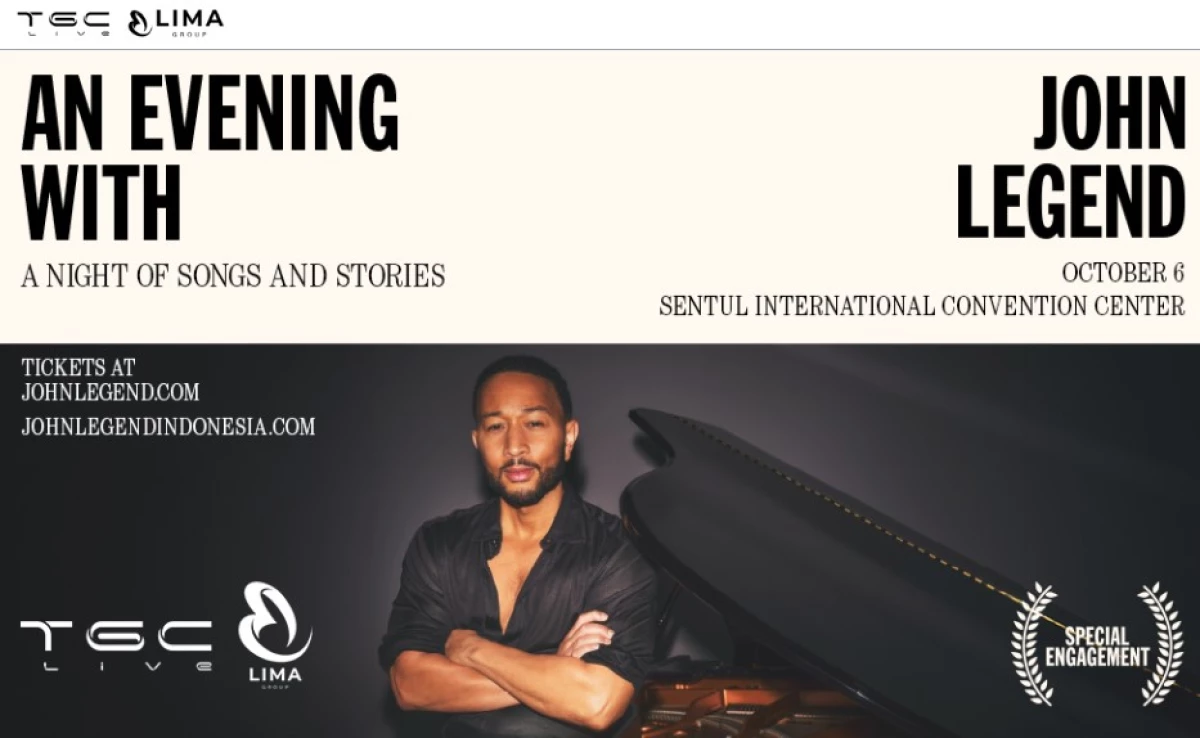 Konser John Legend Bakal Digelar di SICC pada 6 Oktober 2024, Catat Tanggal War Tiketnya!