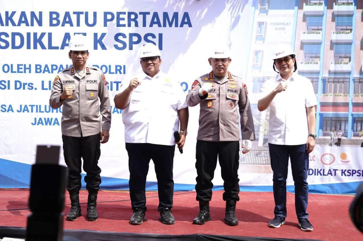 Kapolri Hadiri Peletakan Batu Pertama Pembangunan Gedung Pusdiklat KSPSI ATUC di Jatiluhur