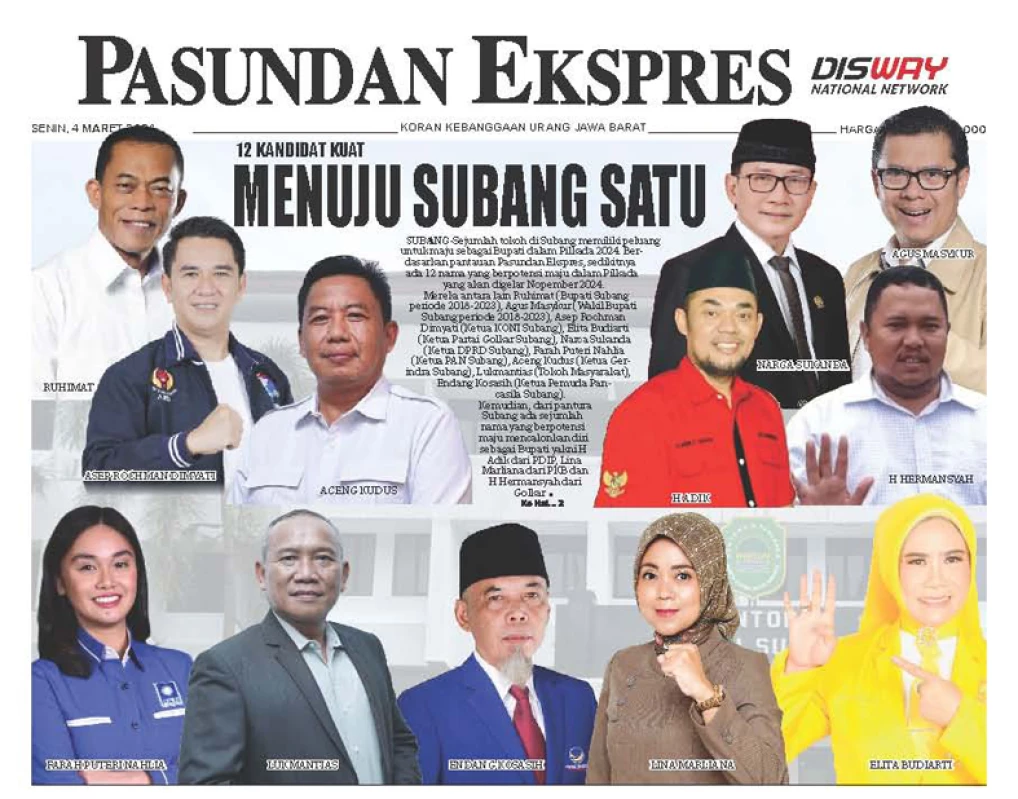 Menuju Subang Satu, 12 Kandidat Kuat Miliki Peluang untuk Maju jadi Bupati di Pilkada 2024