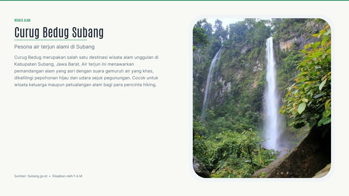 Curug Bedug, Hidden Gem Wisata Alam Subang yang Menawarkan Suasana Asri