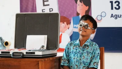 Lensa Energi PHE ONWJ Sasar 150 Pelajar Pesisir Subang, Cek Mata hingga Kacamata Gratis