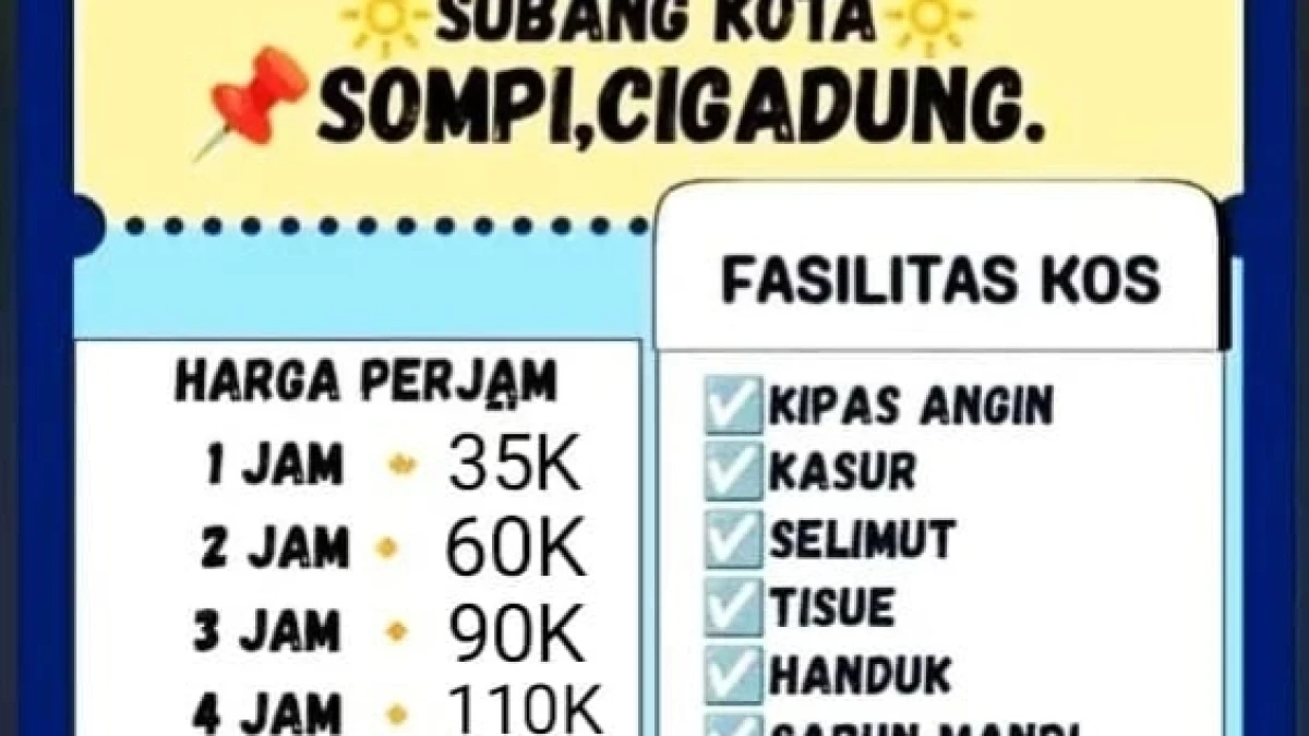 Homestay Murah Subang Perjam 2026, Ini Daftar Harga dan Alamat Lengkapnya
