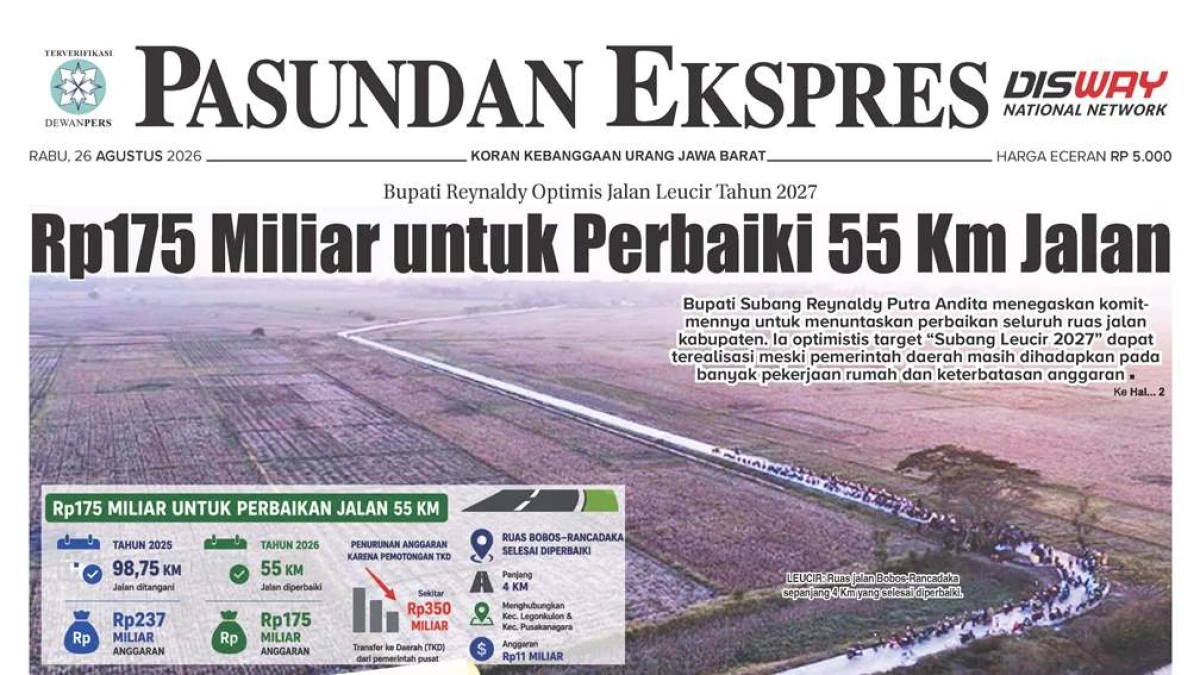 Rp175 Miliar untuk Perbaiki 55 Km Jalan, Bupati Reynaldy Optimistis Subang Leucir 2027