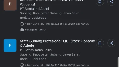 Daftar Lengkap Lowongan Kerja Baru Di Kabupaten Subang! Simak Berita Updatenya Disini!