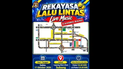 Ada Konser Musik di Alun-Alun, Satlantas Polres Subang Berlakukan Rekayasa Lalu Lintas