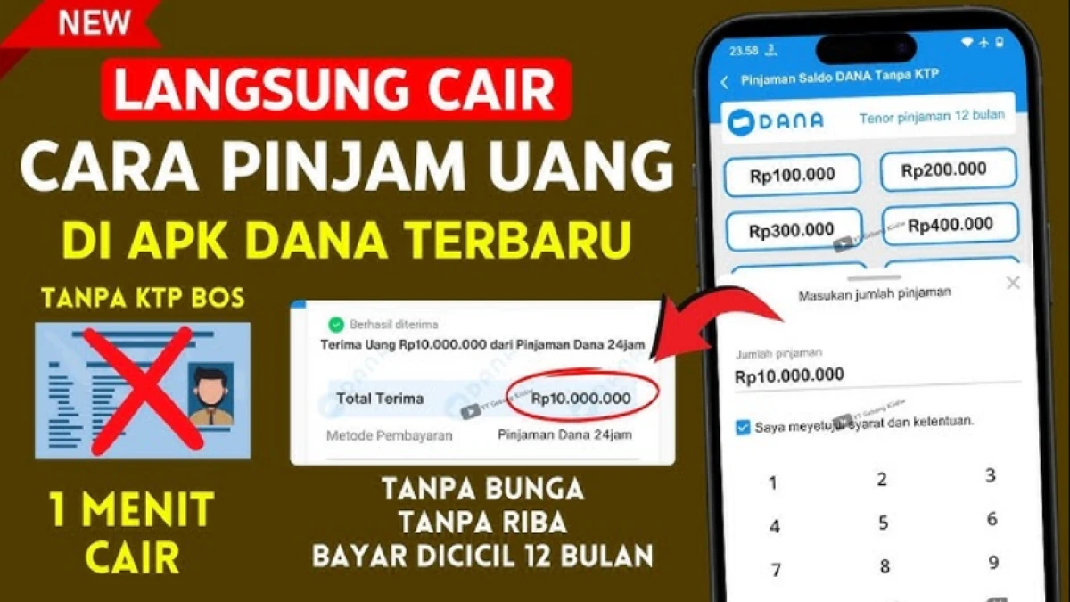 Cara Pinjam Saldo DANA Langsung Cair Tanpa KTP, Limit Hingga Rp20 Juta