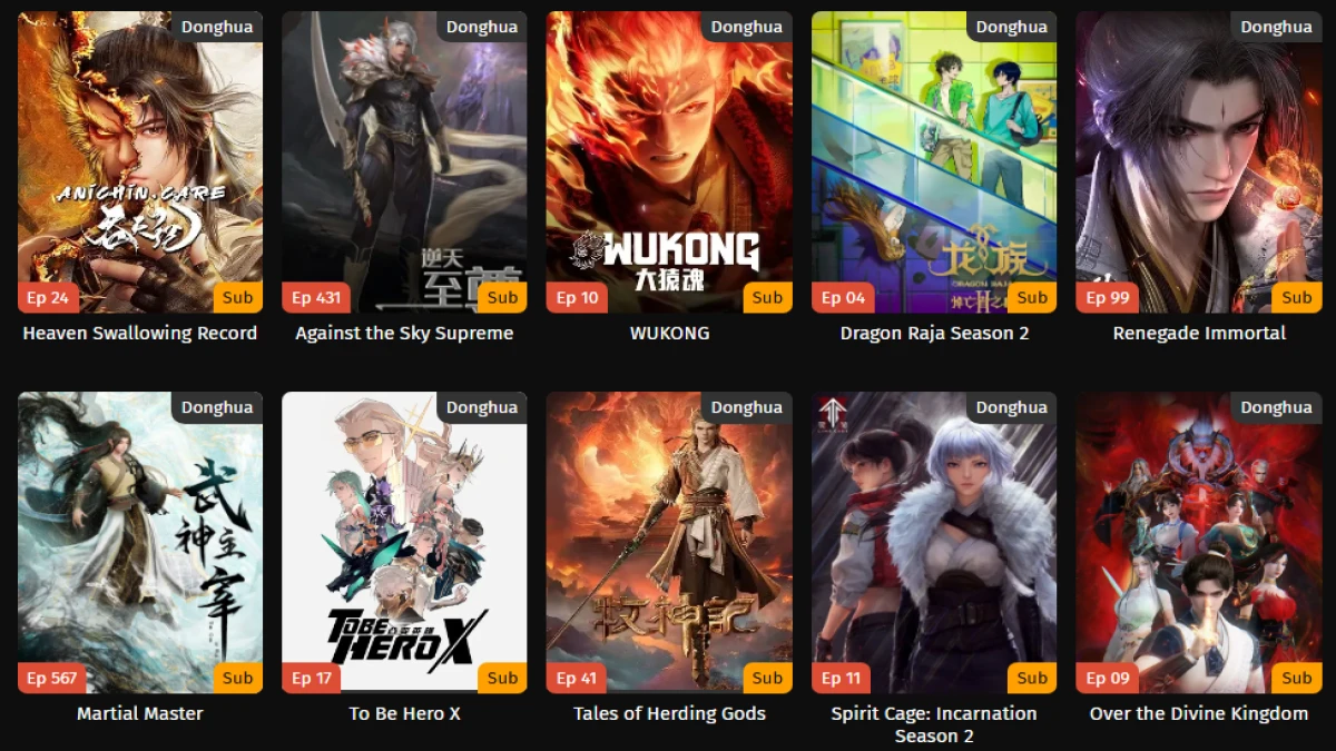 10 Situs Streaming Anime China (Donghua) Sub Indo Terupdate dan Terlengkap