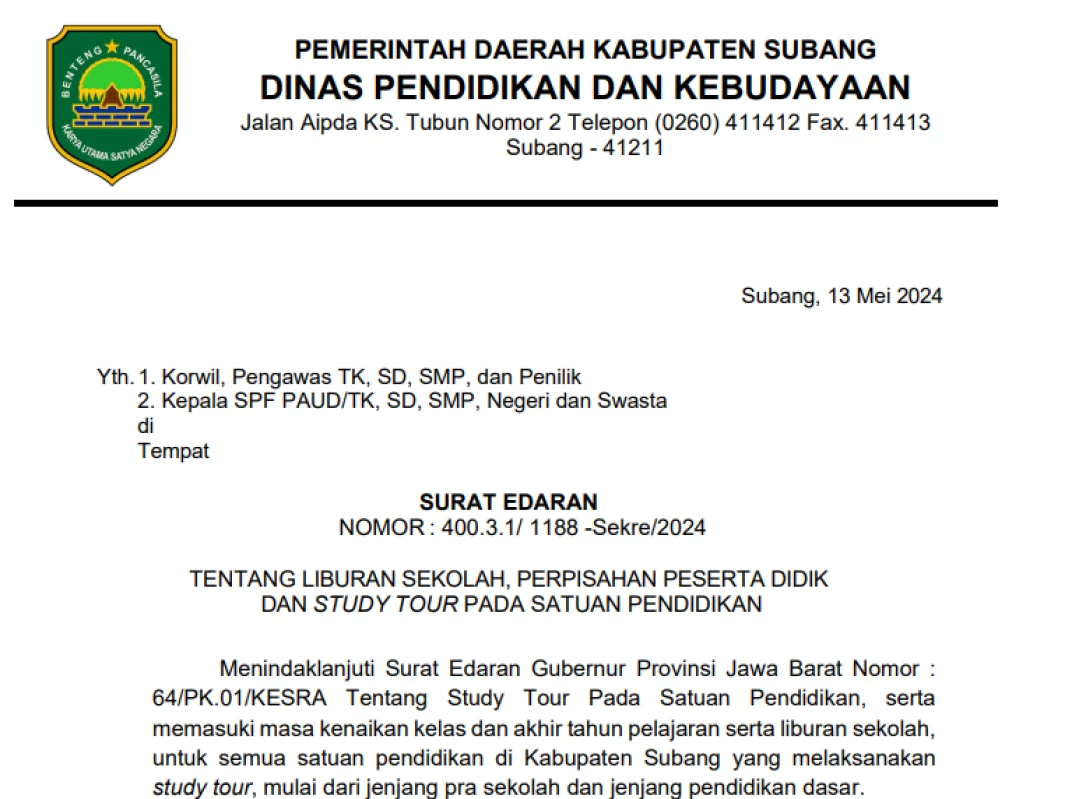 Kepala Sekolah dan Pemilik Travel di Subang Respon Surat Edaran Soal Study Tour