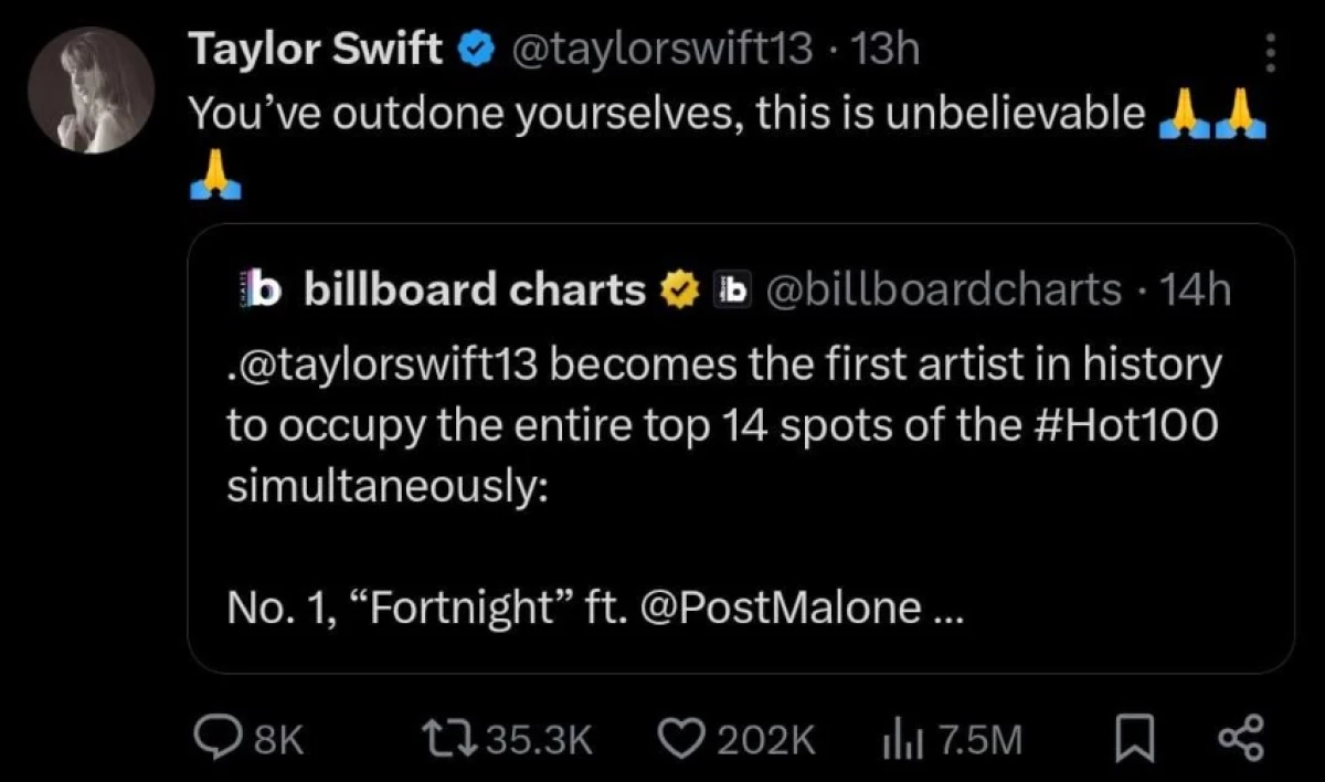 Ada 14 Lagu Taylor Swift dalam Tangga Lagu Billboard Hot 100: Rekor Terpecahkan Lagi!