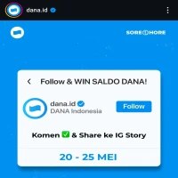 Saldo DANA Gratis Tanpa Ribet! Gak Pake Aplikasi, Gak Pake Link, Cuma Modal Komentar dan IG Story