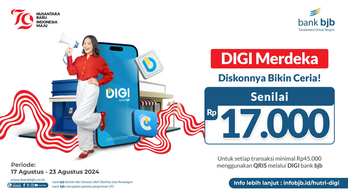 Sambut HUT RI ke 79 bank bjb Beri Diskon Untuk Pengguna DIGI