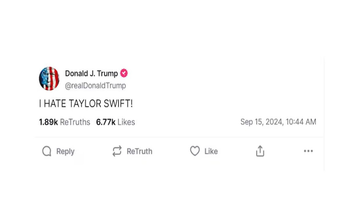 Donald Trump vs Taylor Swift. ISumber Gambar: Screenshot via KCBD)