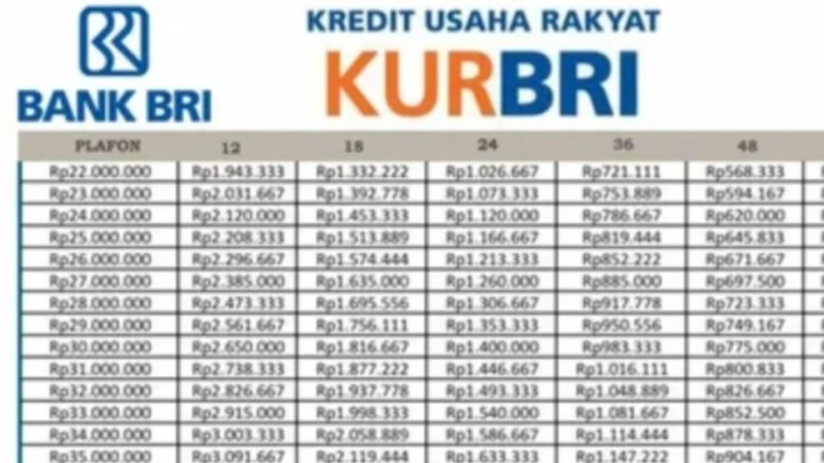 Tabel Angsuran Pinjaman KUR Bank BRI Terbaru 2024: Pinjaman Terbaik Untuk Para UMKM