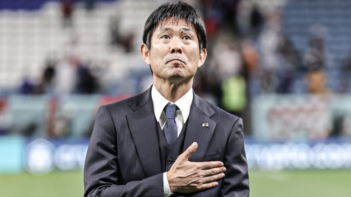 Hajime Moriyasu jagokan timnas Indonesia lolos bersama dengan Jepang ke putaran final Piala Dunia 2026. (X/ESPN)