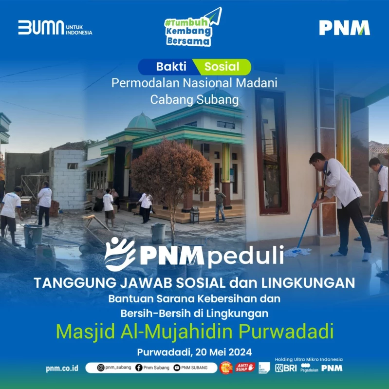 PNM Peduli Sukses Gelar Bakti Sosial Masjid di Subang, Tingkatkan Kepedulian Sosial dan Kontribusi Nyata untuk Masyarakat