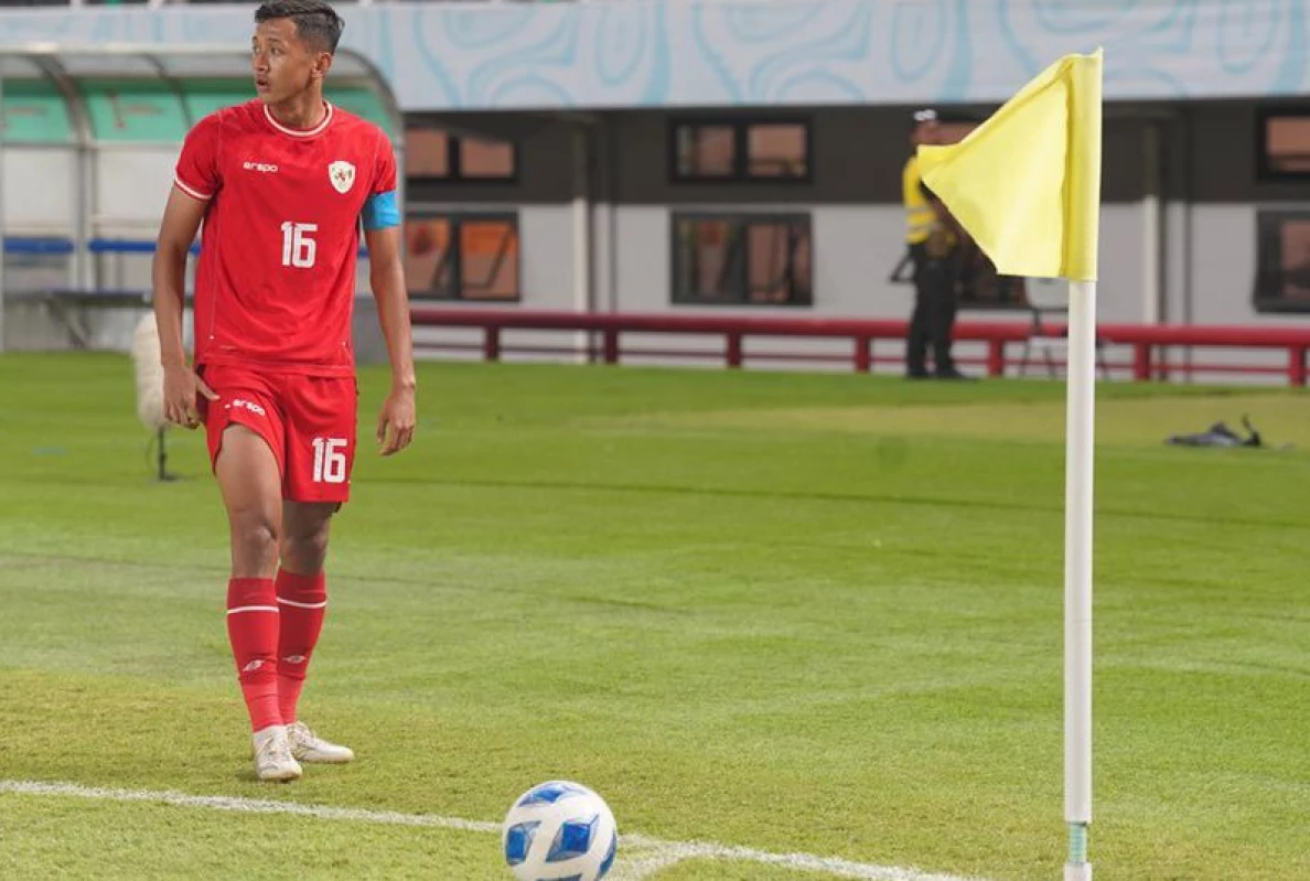 Aksi Dony Tri Pamungkas pada laga Indonesia vs Kamboja di Piala AFF U-19 2024 (c) PSSI