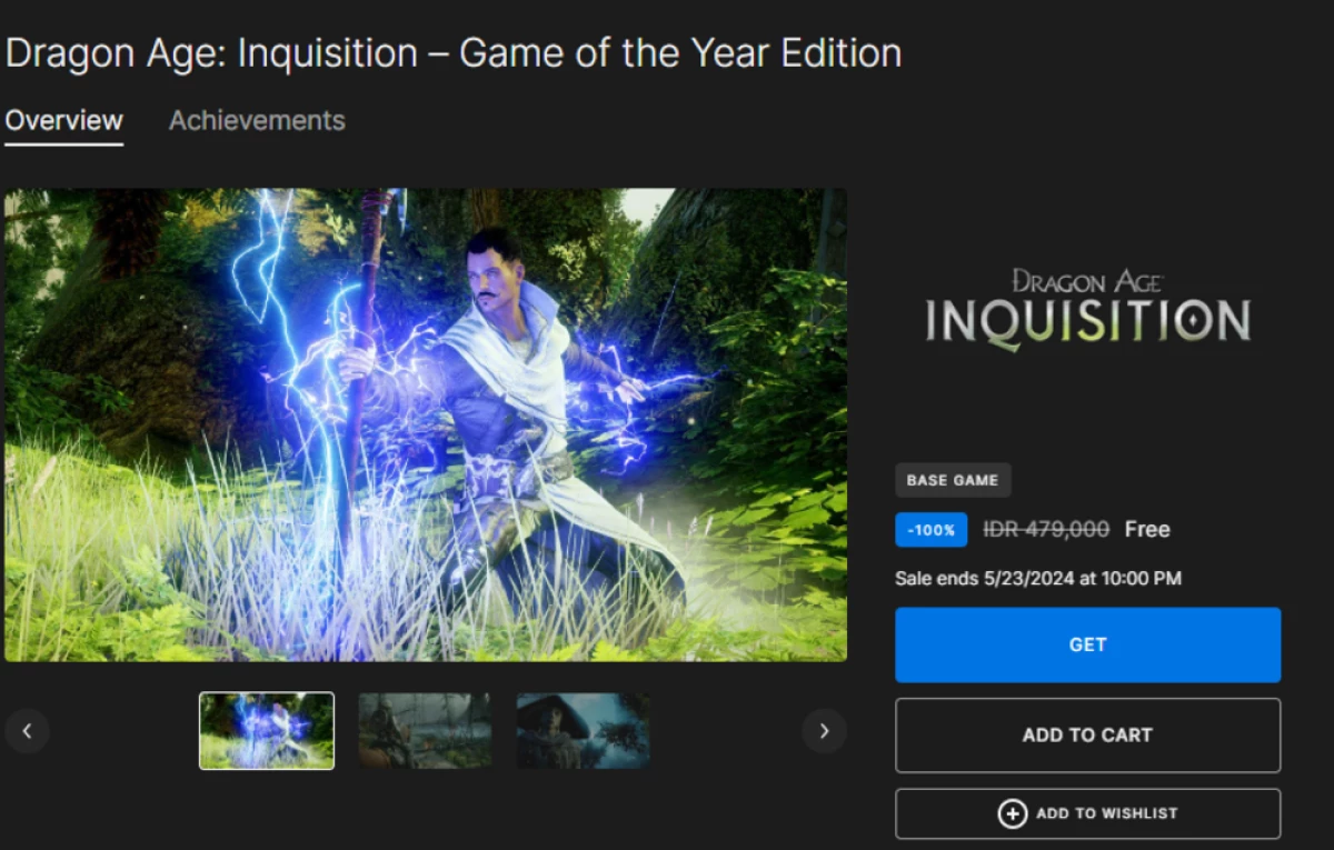 Epic Games Store Berikan Dragon Age Inquisition GOTY Edition Gratis