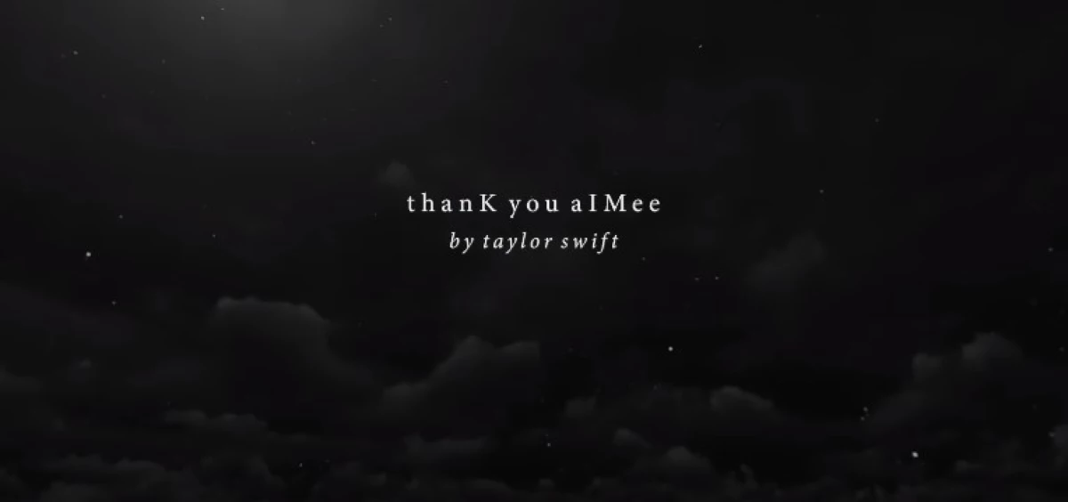 Lirik Lagu "thanK you aIMee". (Sumber Gambar: Screenshot via YouTube Taylor Swift)