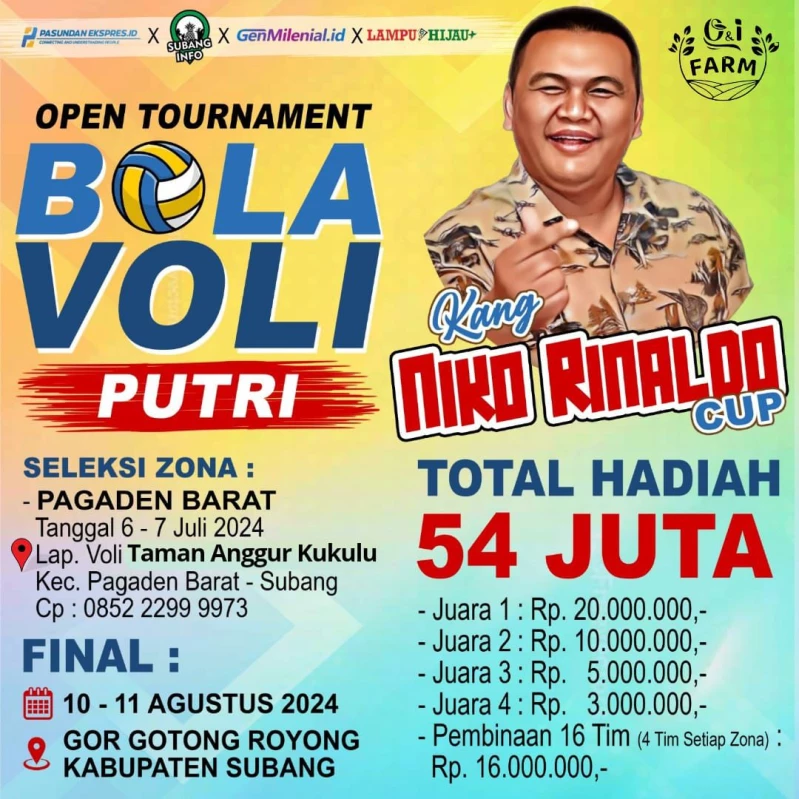 Niko Rinaldo gelar Open Turnamen Bola Voli Putri,  Tim Bandung Barat, Karawang,  dan Indramayu pastikan  berlaga di Zona Pagaden Barat.