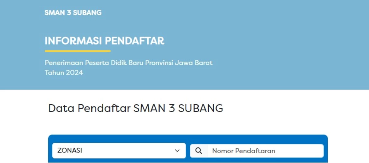 Pendaftar SMAN 3 Subang di PPDB 2024. (Sumber Gambar: Screenshot via Laman Resmi PPDB Jabar)