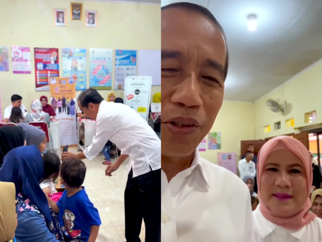 Presiden Jokowi Tinjau Gerakan Intervensi Serentak Pencegahan Stunting di Posyandu Bogor