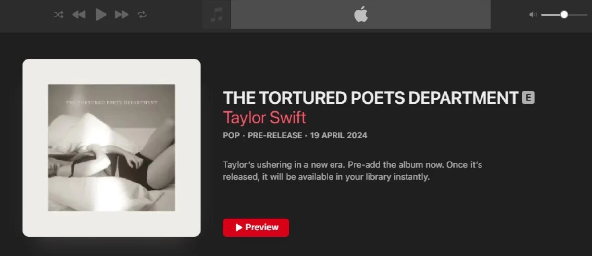 5 Playlist dari Album The Tortured Poets Department. (Sumber Gambar: Screenshot via Web Apple Music)