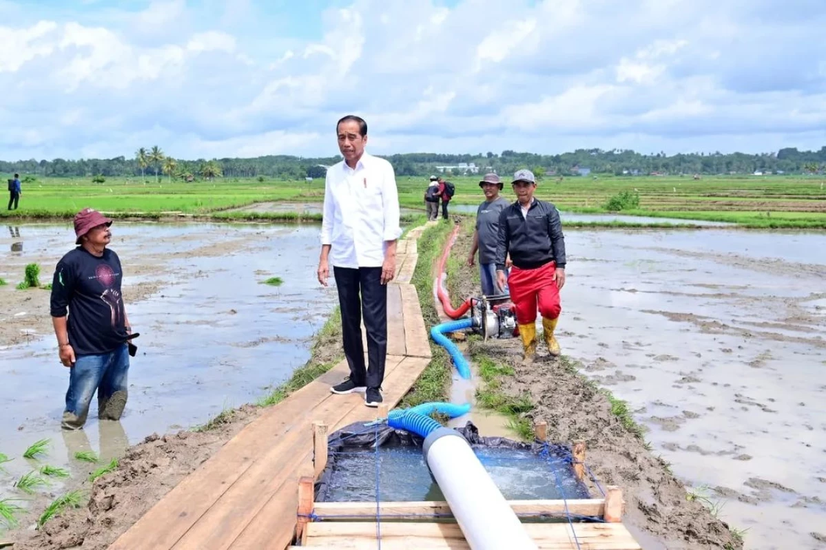 Presiden Jokowi dan Ibu Negara Tinjau Pelaksanaan Bantuan Pompa Irigasi di Sulawesi Selatan