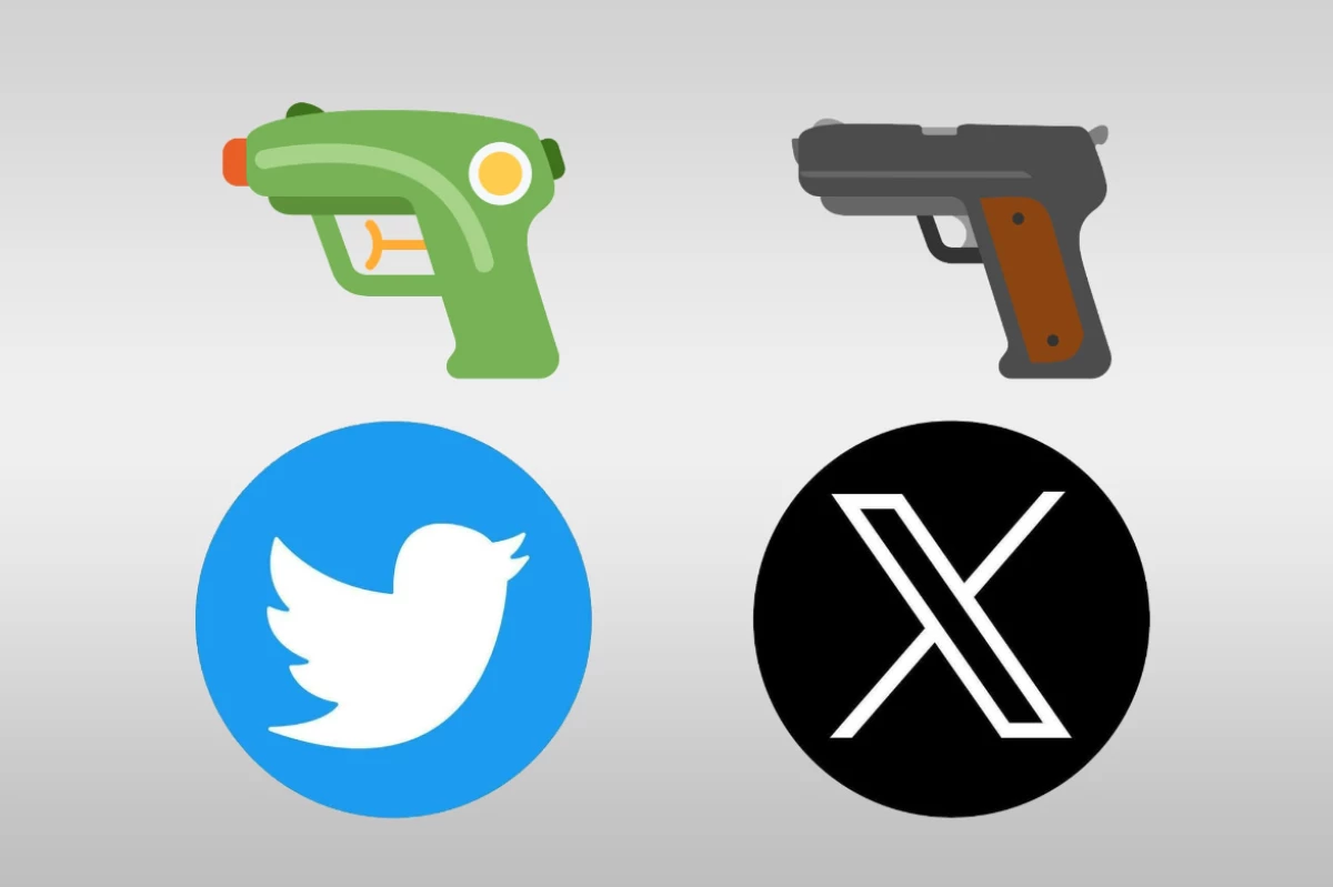 X ganti emoji pistol air jadi senjata api