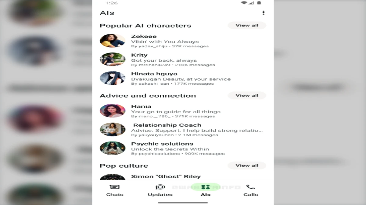 WhatsApp Siapkan Tab AI, Untuk Gantikan Tab Komunitas