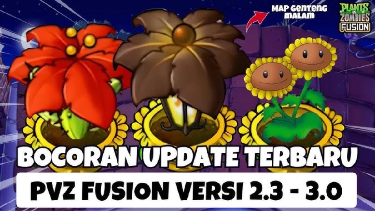 New Update PVZ Fusion Versi 2.2 - 3.0: Hadirnya Payung Lampu & Pot Matahari untuk Map Genteng Malam!