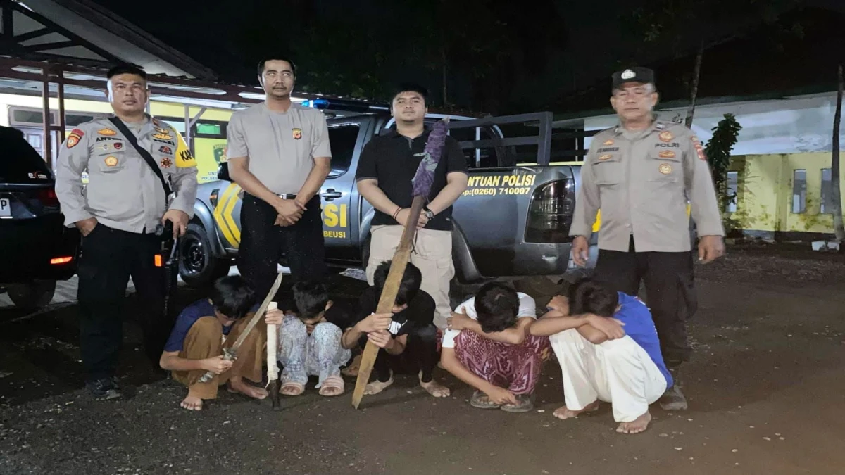 Diduga Hendak Tawuran, Lima Remaja Diamankan Polsek Patokbeusi Subang
