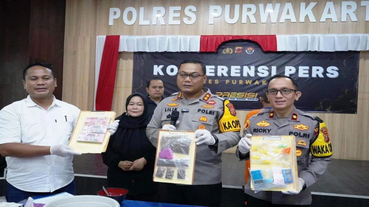 Satresnarkoba Polres Purwakarta Ungkap 11 Kasus dan Tangkap 16 Tersangka Pengedar dan Pemakai Narkoba