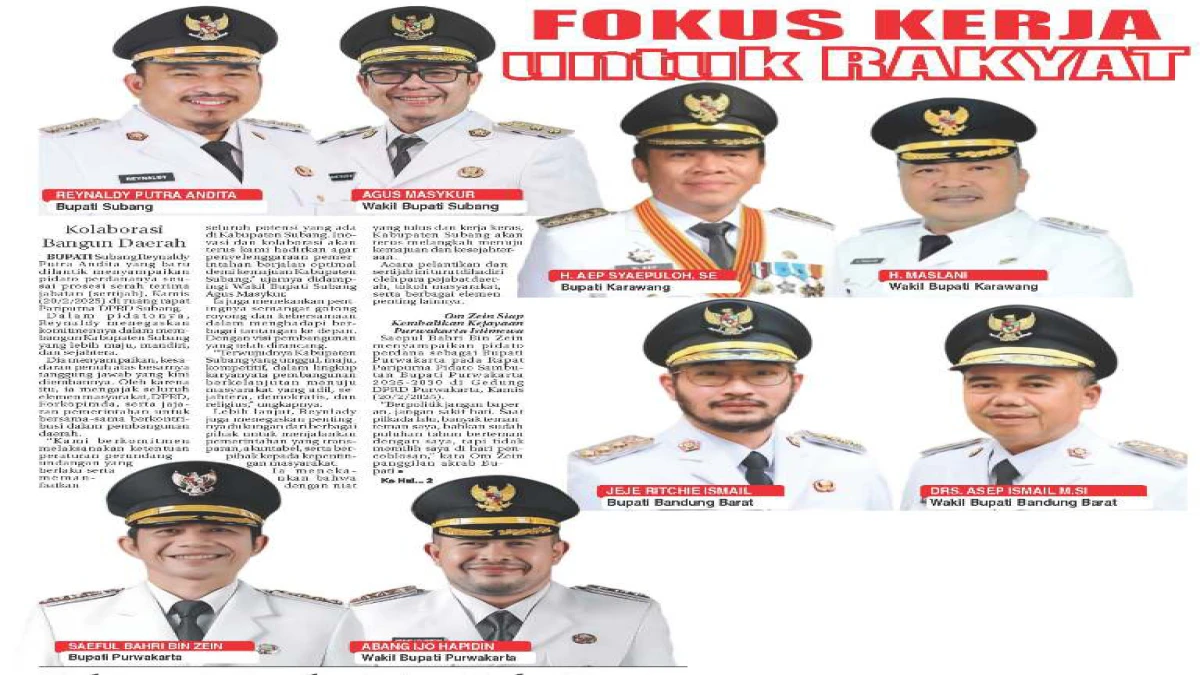 Fokus Kerja untuk Rakyat, Kolaborasi Para Pemimpin Bangun Daerah di Jawa Barat