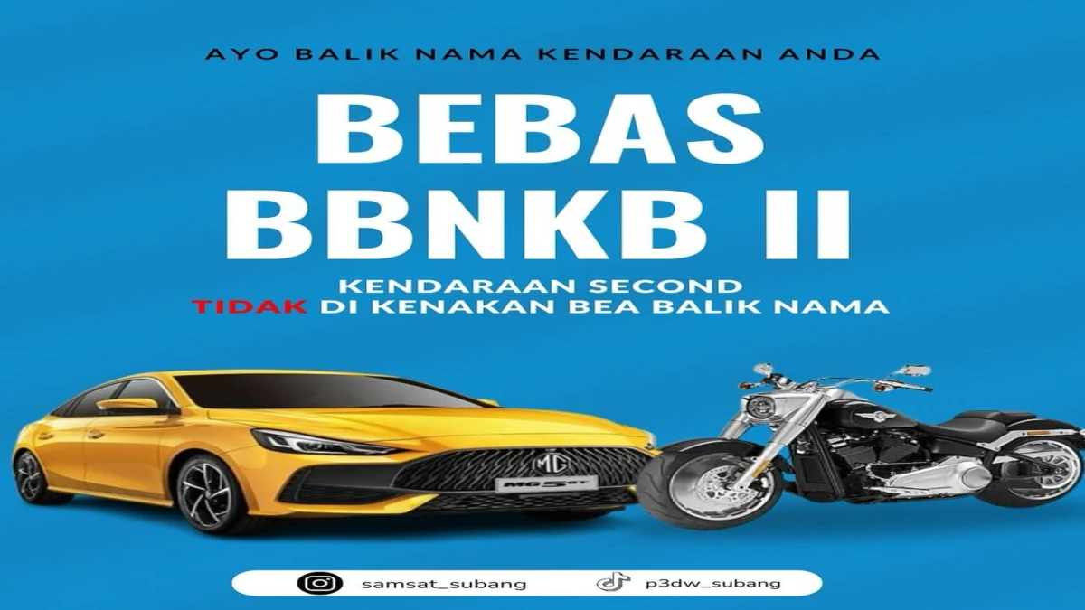 Pemilik Kendaraan Bekas Kini Bebas BBNKB II di Samsat Subang