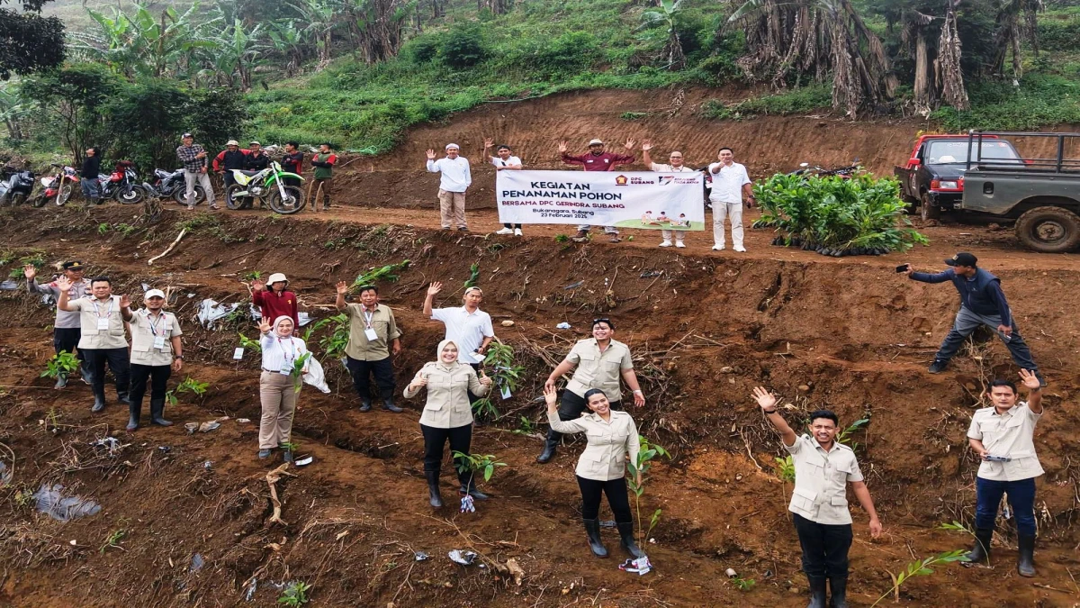 Aksi Nyata Gerindra Subang Peduli Lingkungan, Tanam 1.000 Bibit Pohon di Bukanagara