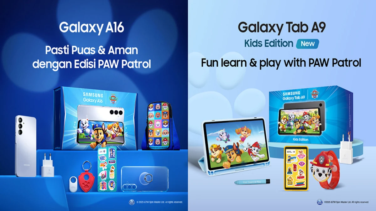 Samsung Galaxy A16 dan Tab A9 Kids Edition Hadir dengan Tema PAW Patrol, Berikut Harganya