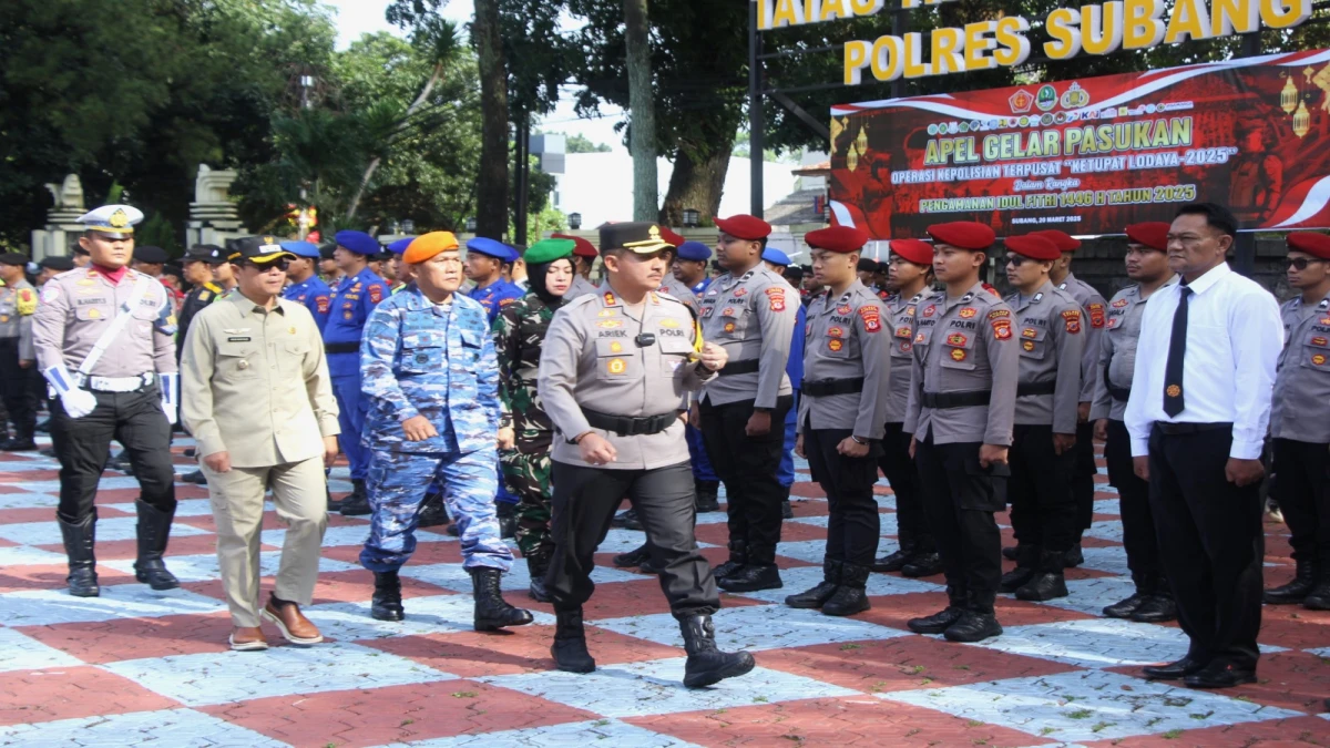 Polres Subang Gelar Apel Pasukan Operasi Ketupat Lodaya 2025 untuk Pengamanan Lebaran, 1.738 Pos Pengamanan Disiapkan
