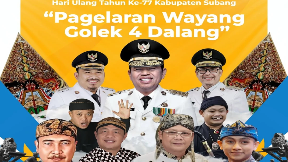Warga Subang, Ayo Ramaikan Pagelaran Wayang Golek 4 Dalang dalam HUT Kabupaten Subang ke-77